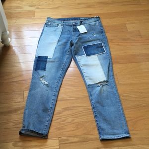 Gap Best Girlfriend Patch Jeans Sz 30 NWT